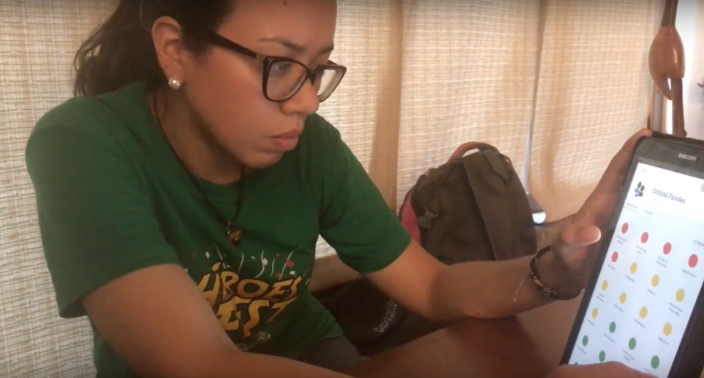 Person holding tablet